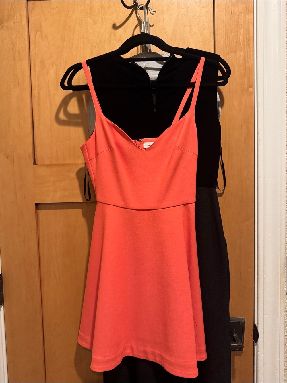 Elizabeth and James Coral Spaghetti-Strap Mini Dress